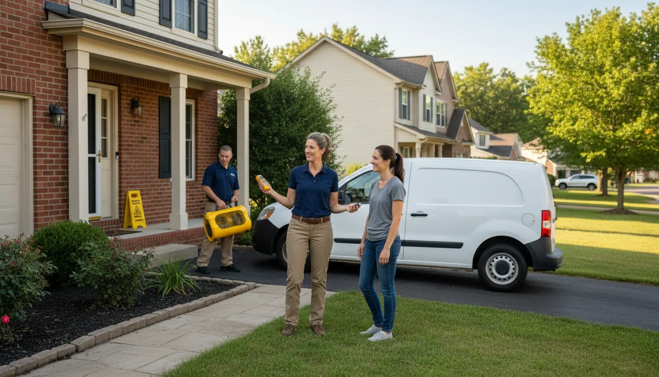 Residential water damage restoration in Abingdon, IL